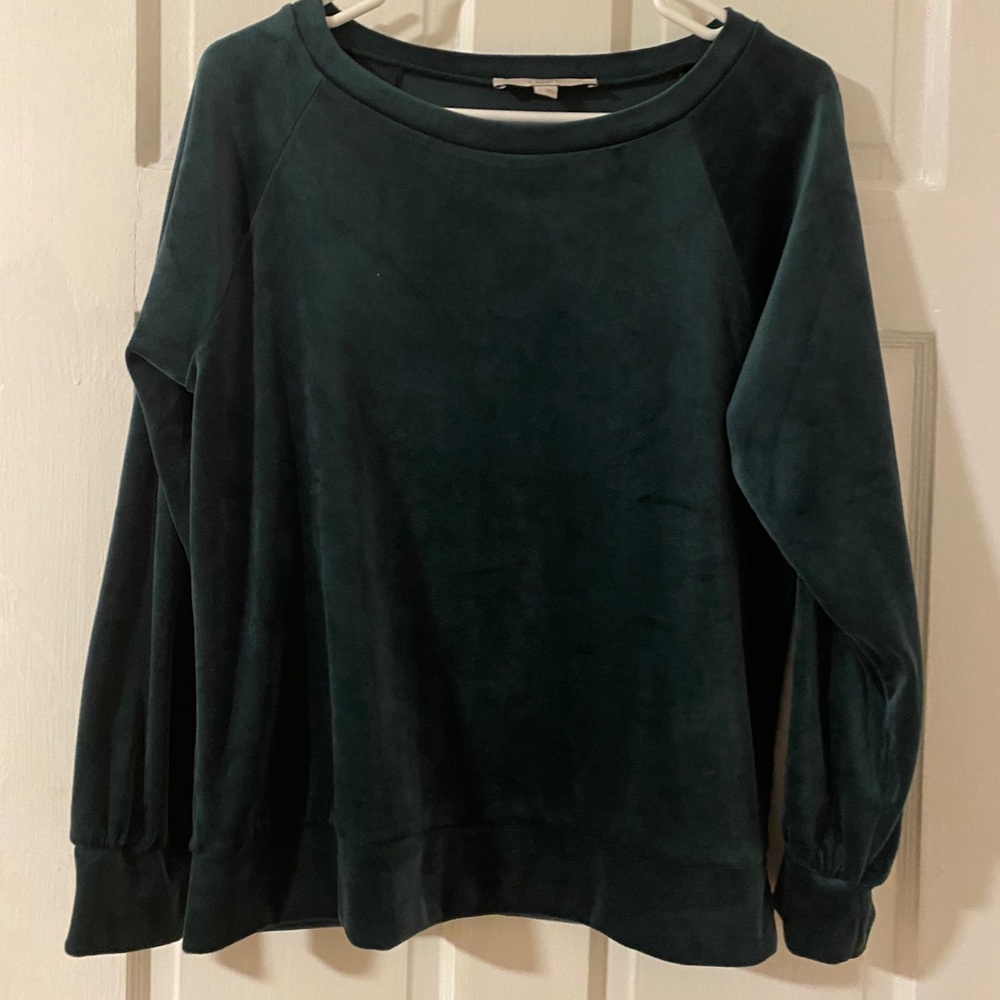 Loft Green Velvet Top